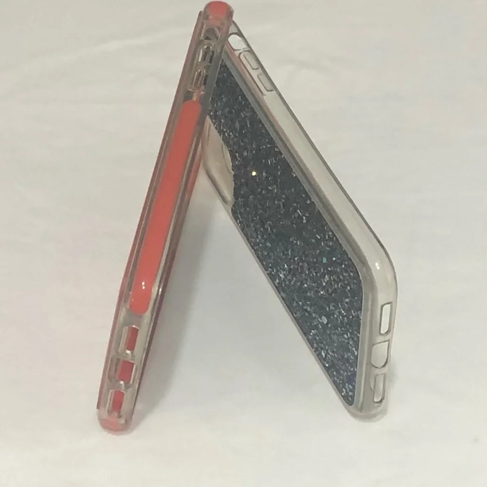 2PK iPhone XR and 11 Cases pink/black glitter.